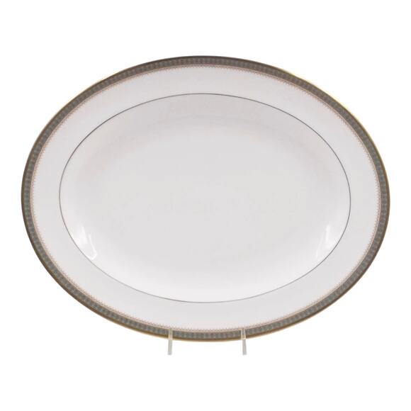 VTG Royal Doulton OVAL PLATTER 16" Turkey Serving Plate Clarendon Bone China - Picture 1 of 9